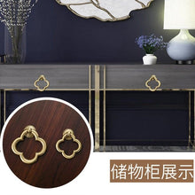 Load image into Gallery viewer, New Chinese Golden Cupboard Door Drawer Concealed Buckle Handle Wardrobe Zinc Alloy Hardware Handle Kitchen Cupboard Hardware Modern Style Furniture Door Pulls
