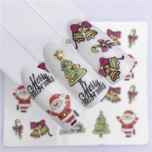 Load image into Gallery viewer, New Christmas Water Decal Nail Art Nail sticker New Year Slider Tattoo Full Cover Santa Claus Snowman Designs Xmas Decals 3D Wave Design Decoration for Women Girls Tape Nail Art Stickers Decal Decoration  Nail Art Accessories Decoration Decal
