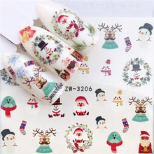 Load image into Gallery viewer, New Christmas Water Decal Nail Art Nail sticker New Year Slider Tattoo Full Cover Santa Claus Snowman Designs Xmas Decals 3D Wave Design Decoration for Women Girls Tape Nail Art Stickers Decal Decoration  Nail Art Accessories Decoration Decal
