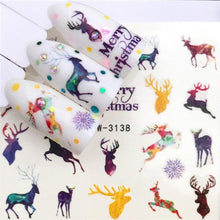 Load image into Gallery viewer, New Christmas Water Decal Nail Art Nail sticker New Year Slider Tattoo Full Cover Santa Claus Snowman Designs Xmas Decals 3D Wave Design Decoration for Women Girls Tape Nail Art Stickers Decal Decoration  Nail Art Accessories Decoration Decal

