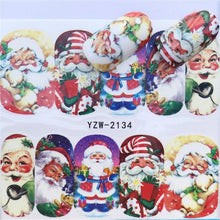 Load image into Gallery viewer, New Christmas Water Decal Nail Art Nail sticker New Year Slider Tattoo Full Cover Santa Claus Snowman Designs Xmas Decals 3D Wave Design Decoration for Women Girls Tape Nail Art Stickers Decal Decoration  Nail Art Accessories Decoration Decal
