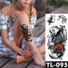 Load image into Gallery viewer, New Colorful And Black Womens Tattoo Temporary Flower Waterproof Elegant Modern Tattoo Realistic Design
