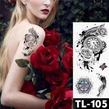 Load image into Gallery viewer, New Colorful And Black Womens Tattoo Temporary Flower Waterproof Elegant Modern Tattoo Realistic Design
