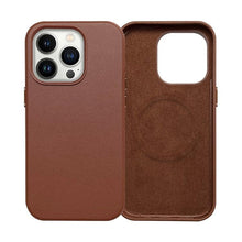 Load image into Gallery viewer, New Colorful Leather For iPhone 14 13 Pro Max Mini Magnet Case Cover Wireless Charging Drop Protect Covers Shockproof Slim Back Cover Leather Case For iPhone Slim and Aesthetic iPhone 14 case

