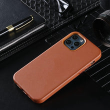 Load image into Gallery viewer, New Colorful Leather For iPhone 14 13 Pro Max Mini Magnet Case Cover Wireless Charging Drop Protect Covers Shockproof Slim Back Cover Leather Case For iPhone Slim and Aesthetic iPhone 14 case
