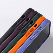 Load image into Gallery viewer, New Colorful Leather For iPhone 14 13 Pro Max Mini Magnet Case Cover Wireless Charging Drop Protect Covers Shockproof Slim Back Cover Leather Case For iPhone Slim and Aesthetic iPhone 14 case
