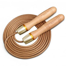Load image into Gallery viewer, New Cowhide Leather Rope Universal Metal Bearing Speed Rope Skipping Adjust Bearing Wooden Handle Adjustable Skipping Jumping Ropes With 360-Degree Bearing And Pure Wood Handles For Gym Home Fitness
