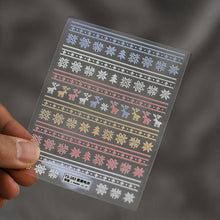 Load image into Gallery viewer, New Craft Nail Stickers Japanese 5d Nails Sticker Three-dimensional Snowflake Nail art Stickers Decals Decoration Decals Snowflakes Elk Bear Christmas Xmas Stickers Snowflakes Nail Water Decals Christmas White Snow Transfer Sticker Decoration Slider
