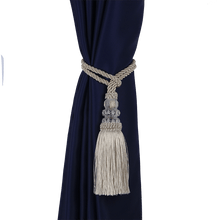 Load image into Gallery viewer, New Crystal Beaded Tassel Curtain Tieback Decorative Curtain Tie Home Decor Cord for Curtains Buckle Rope Room Accessories European Style High-Grade Curtains Tieback Rope Tassel Holdbacks 50cm
