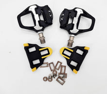 Load image into Gallery viewer, New Cycling Road Bike Bicycle Self Locking Pedals Ultralight Nylon 2 Sealed Bearing Bicycle Pedal Bike Road Bike Pedals Cleats Set Bicycle Platform Pedals Clipless Pedals For Indoor Fitness Spin Bike

