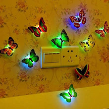 Load image into Gallery viewer, New Dazzling Colorful Luminous Butterfly LED Night Light Wedding Decorative Lamp Stickers Children Small Gifts TOYS game Battery Operated
