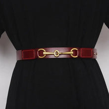 Load image into Gallery viewer, Simple Black Plain Leather Belt For Women Classic Thin Skinny Waistbands Casual Women Dress Belts
