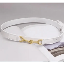 Load image into Gallery viewer, Simple Black Plain Leather Belt For Women Classic Thin Skinny Waistbands Casual Women Dress Belts
