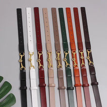 Load image into Gallery viewer, Simple Black Plain Leather Belt For Women Classic Thin Skinny Waistbands Casual Women Dress Belts
