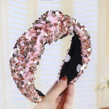 Load image into Gallery viewer, Sparkly Sequins Sponge Headbands Mermaid Knot Tie Head Bands for Women Daily Party Crown Turban Gorgeous Hair Accessories For Women
