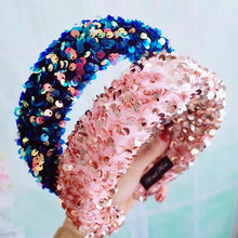 Load image into Gallery viewer, Sparkly Sequins Sponge Headbands Mermaid Knot Tie Head Bands for Women Daily Party Crown Turban Gorgeous Hair Accessories For Women
