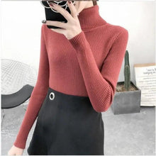 Load image into Gallery viewer, New Elegance Autumn/Winter Knitted Jumper Tops Turtleneck Pullovers Casual Sweaters Women Shirt Long Sleeve Tight Sweater Girls
