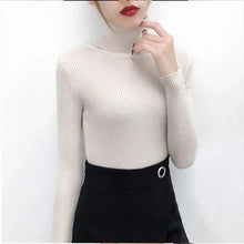 Load image into Gallery viewer, New Elegance Autumn/Winter Knitted Jumper Tops Turtleneck Pullovers Casual Sweaters Women Shirt Long Sleeve Tight Sweater Girls
