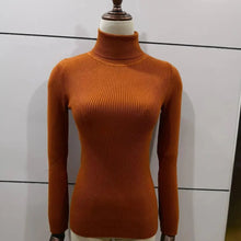 Load image into Gallery viewer, New Elegance Autumn/Winter Knitted Jumper Tops Turtleneck Pullovers Casual Sweaters Women Shirt Long Sleeve Tight Sweater Girls
