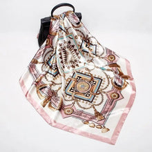 Load image into Gallery viewer, New Elegance Fashionable Scarves for Women Shawl Print Silk Satin Hijab Scarf Female Bandana 90*90cm Luxury Square Shawls Scarfs For Ladies

