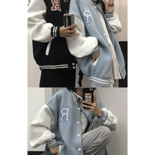 Load image into Gallery viewer, New Elegance Spring Autumn Coat Baseball Bomber Jacket Loose Letter R Men Women Couples Tops Plus Size Jackets Streetwear
