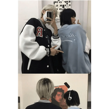 Load image into Gallery viewer, New Elegance Spring Autumn Coat Baseball Bomber Jacket Loose Letter R Men Women Couples Tops Plus Size Jackets Streetwear
