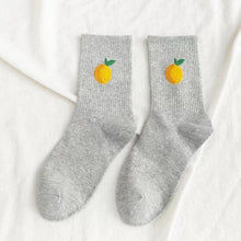 Load image into Gallery viewer, New Elegant Fruit Printed Breathable Cotton Socks Happy Funny Unisex Socks Candy Colors Harajuku Casual Cotton Crew Socks For Men And Women
