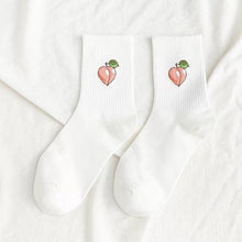 Load image into Gallery viewer, New Elegant Fruit Printed Breathable Cotton Socks Happy Funny Unisex Socks Candy Colors Harajuku Casual Cotton Crew Socks For Men And Women
