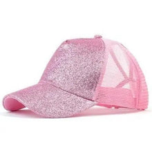 Load image into Gallery viewer, New Elegant Glitter Ponytail Baseball Caps Sequins Shining High Quality Fashionable Cap For Womens Messy Bun Adjustable Snapback Hip Hop Hat
