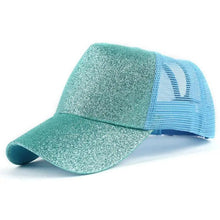 Load image into Gallery viewer, New Elegant Glitter Ponytail Baseball Caps Sequins Shining High Quality Fashionable Cap For Womens Messy Bun Adjustable Snapback Hip Hop Hat
