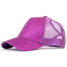 Load image into Gallery viewer, New Elegant Glitter Ponytail Baseball Caps Sequins Shining High Quality Fashionable Cap For Womens Messy Bun Adjustable Snapback Hip Hop Hat
