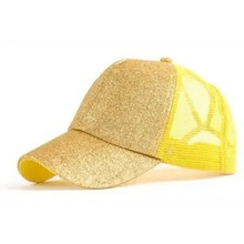 Load image into Gallery viewer, New Elegant Glitter Ponytail Baseball Caps Sequins Shining High Quality Fashionable Cap For Womens Messy Bun Adjustable Snapback Hip Hop Hat
