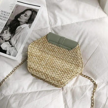 Load image into Gallery viewer, New Famous Mulit Style Straw+leather Handba For Women And Girls  New Fashion Summer Bag Handmade Woven Beach Circle Shoulder Bag
