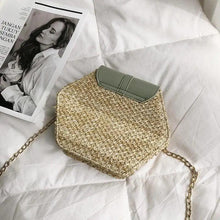 Load image into Gallery viewer, New Famous Mulit Style Straw+leather Handba For Women And Girls  New Fashion Summer Bag Handmade Woven Beach Circle Shoulder Bag
