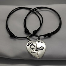 Load image into Gallery viewer, New Fashion Couple Bracelet For Boyfriend Girlfriend Gift Black Rope Heart Lover Bracelet Creative Heart-Shaped Magnetic Wishing Stone Pendant Necklace Lightweight Rope Bracelet Suitable For Anniversary And Holiday Gifts
