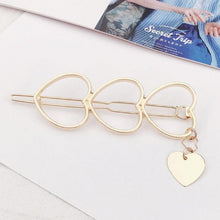 Load image into Gallery viewer, New Fashion Girl Love Five-pointed Star Alloy Clip Bangs Clip Adult Simple Hollow Crystal Hairpin Hair Clip Metal Alloy Barrettes Hair Accessories for Party Wedding
