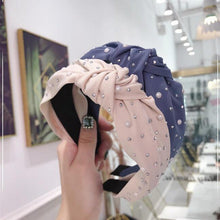 Load image into Gallery viewer, New Fashion Girls Headband Handmade Shining Pearls Rhinestone Ornament Hairband Women Middle Knot Turban Gorgeous Hair Accessories For Women
