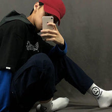 Load image into Gallery viewer, New Fashion Kawaii Cute Smilies Patterned Socks Pure Cotton Cartoon Pattern Hip Hop Style Breathable Mid Tube Socks Skateboard Socks Soft Long Sock for Men And Women
