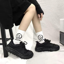 Load image into Gallery viewer, New Fashion Kawaii Cute Smilies Patterned Socks Pure Cotton Cartoon Pattern Hip Hop Style Breathable Mid Tube Socks Skateboard Socks Soft Long Sock for Men And Women
