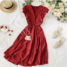 Load image into Gallery viewer, New Fashion Neck Ruffles Summer Dress Party Tank Sundress Women Casual Dresses For Women - Fashion Women Dresses
