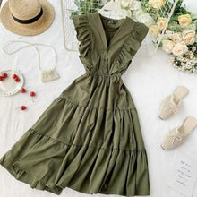 Load image into Gallery viewer, New Fashion Neck Ruffles Summer Dress Party Tank Sundress Women Casual Dresses For Women - Fashion Women Dresses
