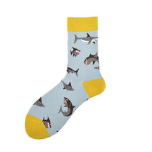 Load image into Gallery viewer, New Fashion Socks Shark Dinosaur Tiger Bear Dog Pattern Long Tube Happy Novelty Skateboarding Cycling Leisure Fun Unisex Crew Socks For Men And Women
