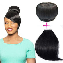 Load image into Gallery viewer, New Fashion Synthetic Fake Hair Bun And Bang Heat Resistant Braided Chignon Hair Piece Donut Ponytail Wig For Women Clip in Hair Extension For Volumized Hair Buns For Girls
