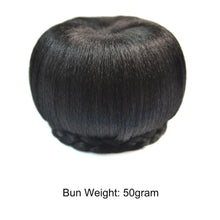 Load image into Gallery viewer, New Fashion Synthetic Fake Hair Bun And Bang Heat Resistant Braided Chignon Hair Piece Donut Ponytail Wig For Women Clip in Hair Extension For Volumized Hair Buns For Girls
