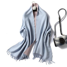 Load image into Gallery viewer, New Fashion Winter Soft Thick Warm Colorful Cashmere Scarf Elegant Escharpe Shawls Scarf Shawls Wraps Lightweight Lady Solid Scarves Fashion Tassels Blanket For Women
