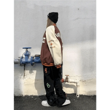 Load image into Gallery viewer, New Free Style Woman Jacket Hip Hop Furry Bone Patchwork Color Block Jackets Mens Streetwear Men Baseball Coats Unisex

