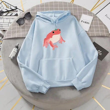 Load image into Gallery viewer, New Frog Sweatshirt Oversized Clothes Long Sleeve Hooded Hoodie For Girls Winter Hoodie With Pocket Pink Sweatshirts Hoodies for Women Teen Girls Cute Cartoon Frogs Casual Hooded Loose Long Sleeve Sweatshirt with Pocket
