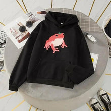 Load image into Gallery viewer, New Frog Sweatshirt Oversized Clothes Long Sleeve Hooded Hoodie For Girls Winter Hoodie With Pocket Pink Sweatshirts Hoodies for Women Teen Girls Cute Cartoon Frogs Casual Hooded Loose Long Sleeve Sweatshirt with Pocket

