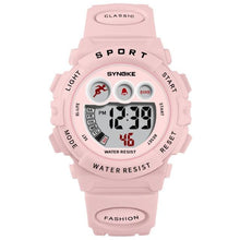 Load image into Gallery viewer, New Girls Boys Watch Waterproof 50M Electronic Watches Luminous Dial Fashion Sports Waterproof Casual Electronic Analog Quartz 7 Colorful Led Watches With Alarm Stopwatch Silicone Band Luminous Wristatches

