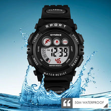 Load image into Gallery viewer, New Girls Boys Watch Waterproof 50M Electronic Watches Luminous Dial Fashion Sports Waterproof Casual Electronic Analog Quartz 7 Colorful Led Watches With Alarm Stopwatch Silicone Band Luminous Wristatches
